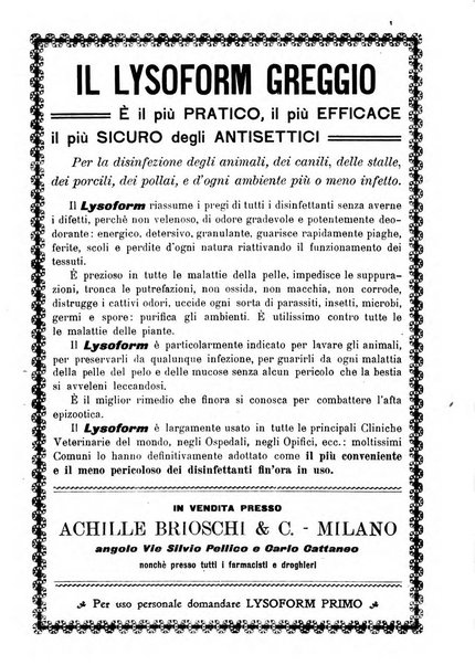 La clinica veterinaria rivista di medicina e chirurgia pratica degli animali domestici