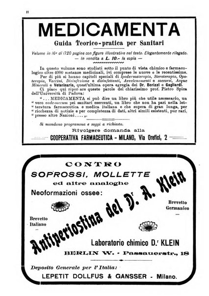 La clinica veterinaria rivista di medicina e chirurgia pratica degli animali domestici