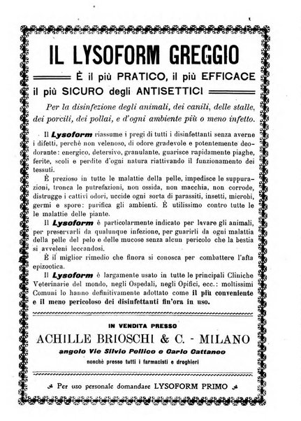 La clinica veterinaria rivista di medicina e chirurgia pratica degli animali domestici