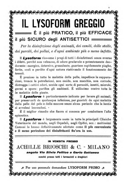 La clinica veterinaria rivista di medicina e chirurgia pratica degli animali domestici