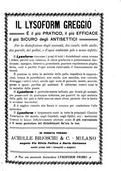 La clinica veterinaria rivista di medicina e chirurgia pratica degli animali domestici