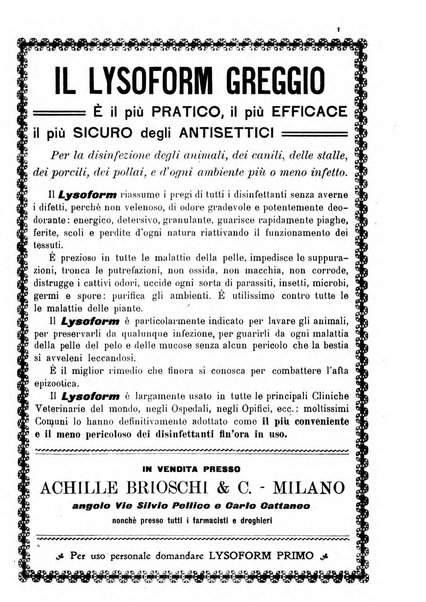 La clinica veterinaria rivista di medicina e chirurgia pratica degli animali domestici