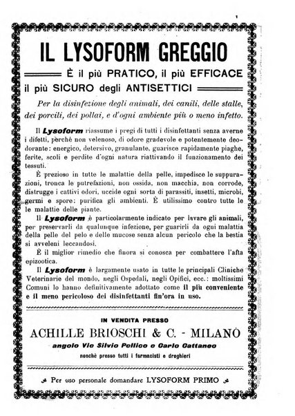 La clinica veterinaria rivista di medicina e chirurgia pratica degli animali domestici