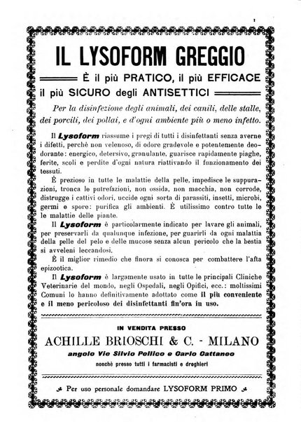 La clinica veterinaria rivista di medicina e chirurgia pratica degli animali domestici