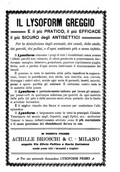 La clinica veterinaria rivista di medicina e chirurgia pratica degli animali domestici