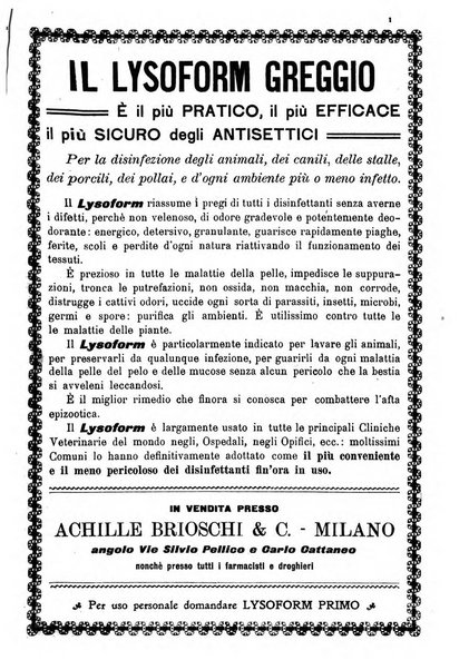 La clinica veterinaria rivista di medicina e chirurgia pratica degli animali domestici