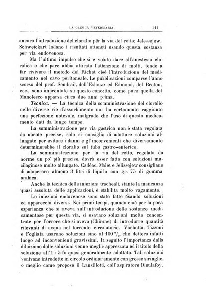 La clinica veterinaria rivista di medicina e chirurgia pratica degli animali domestici