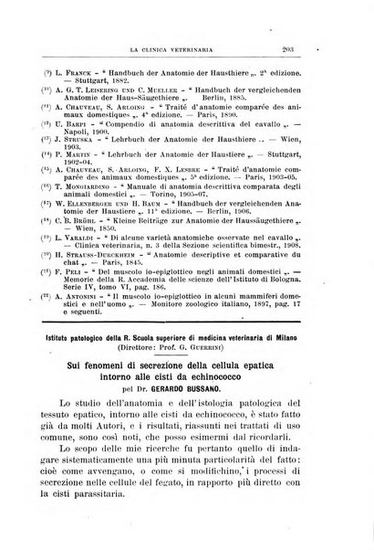 La clinica veterinaria rivista di medicina e chirurgia pratica degli animali domestici