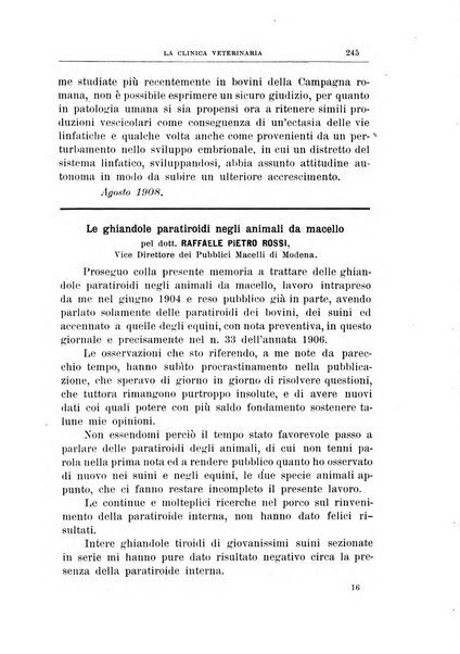 La clinica veterinaria rivista di medicina e chirurgia pratica degli animali domestici