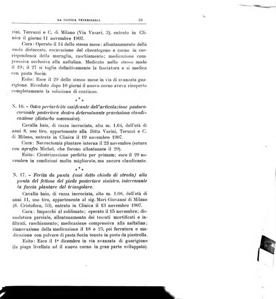 La clinica veterinaria rivista di medicina e chirurgia pratica degli animali domestici