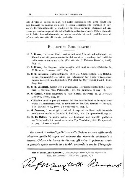 La clinica veterinaria rivista di medicina e chirurgia pratica degli animali domestici