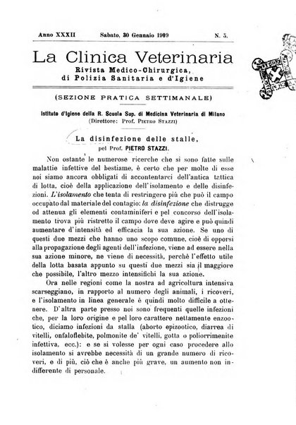 La clinica veterinaria rivista di medicina e chirurgia pratica degli animali domestici