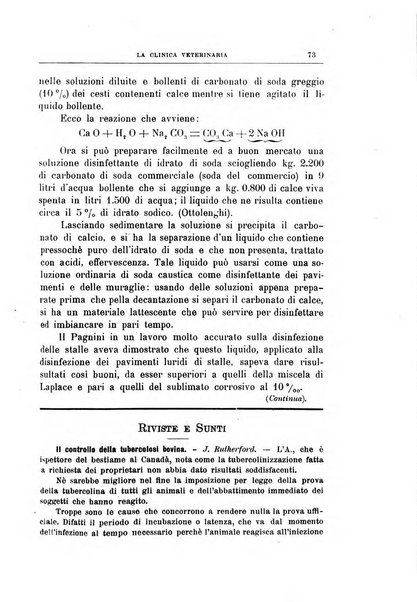 La clinica veterinaria rivista di medicina e chirurgia pratica degli animali domestici