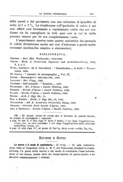 La clinica veterinaria rivista di medicina e chirurgia pratica degli animali domestici