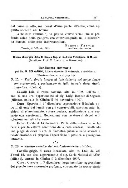 La clinica veterinaria rivista di medicina e chirurgia pratica degli animali domestici