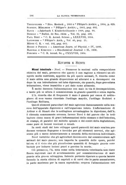 La clinica veterinaria rivista di medicina e chirurgia pratica degli animali domestici