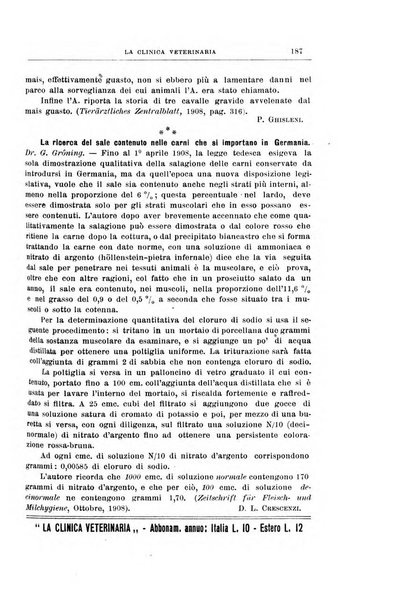 La clinica veterinaria rivista di medicina e chirurgia pratica degli animali domestici