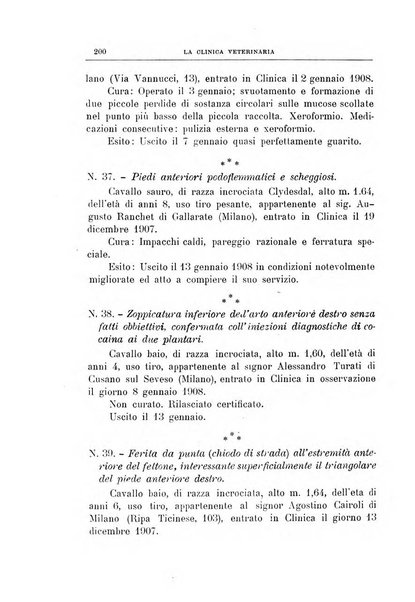 La clinica veterinaria rivista di medicina e chirurgia pratica degli animali domestici