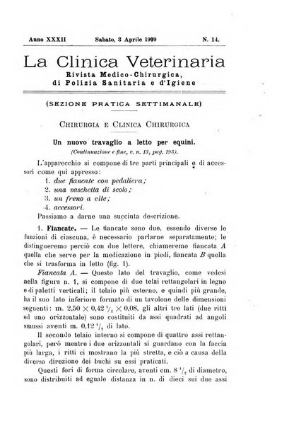 La clinica veterinaria rivista di medicina e chirurgia pratica degli animali domestici