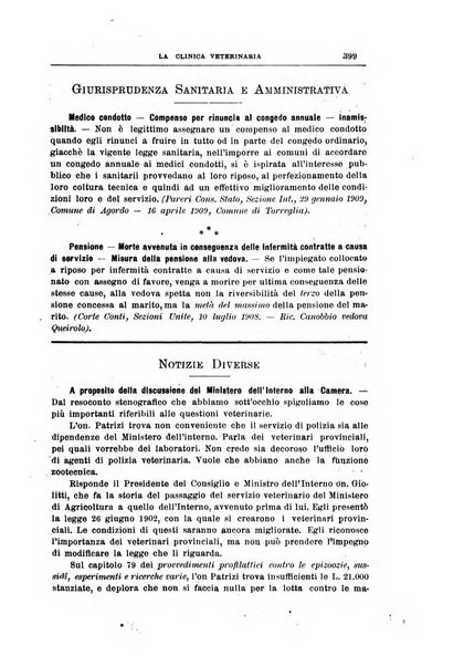 La clinica veterinaria rivista di medicina e chirurgia pratica degli animali domestici