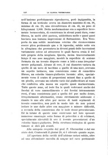 La clinica veterinaria rivista di medicina e chirurgia pratica degli animali domestici