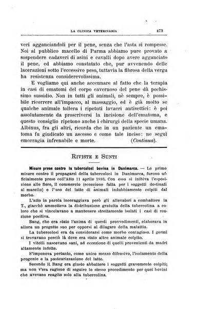 La clinica veterinaria rivista di medicina e chirurgia pratica degli animali domestici