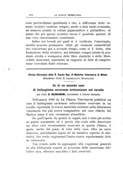 La clinica veterinaria rivista di medicina e chirurgia pratica degli animali domestici