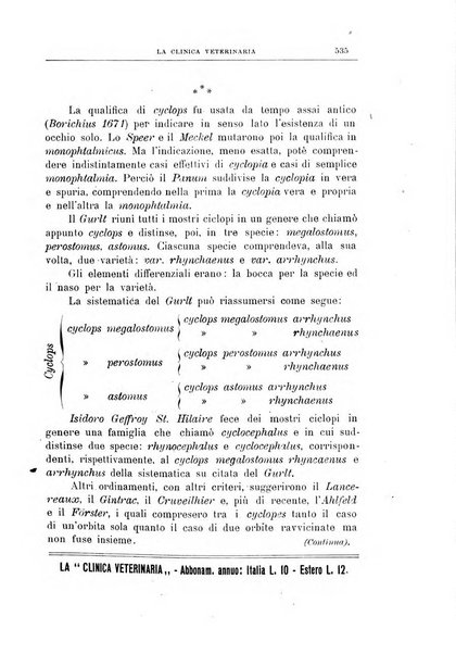 La clinica veterinaria rivista di medicina e chirurgia pratica degli animali domestici