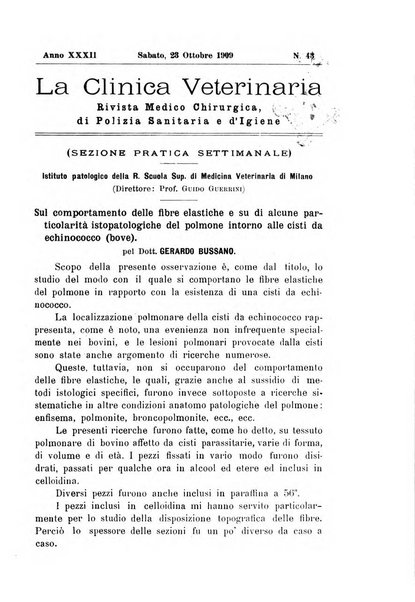 La clinica veterinaria rivista di medicina e chirurgia pratica degli animali domestici