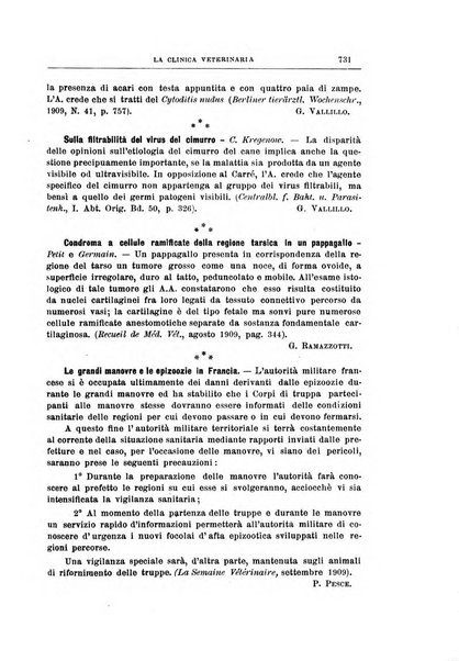 La clinica veterinaria rivista di medicina e chirurgia pratica degli animali domestici