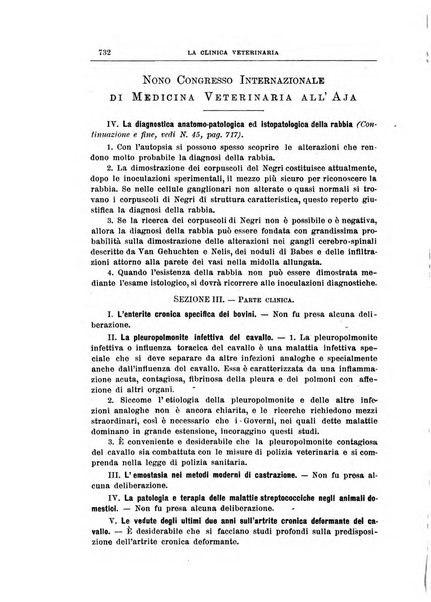 La clinica veterinaria rivista di medicina e chirurgia pratica degli animali domestici