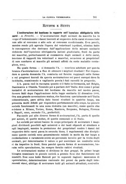 La clinica veterinaria rivista di medicina e chirurgia pratica degli animali domestici