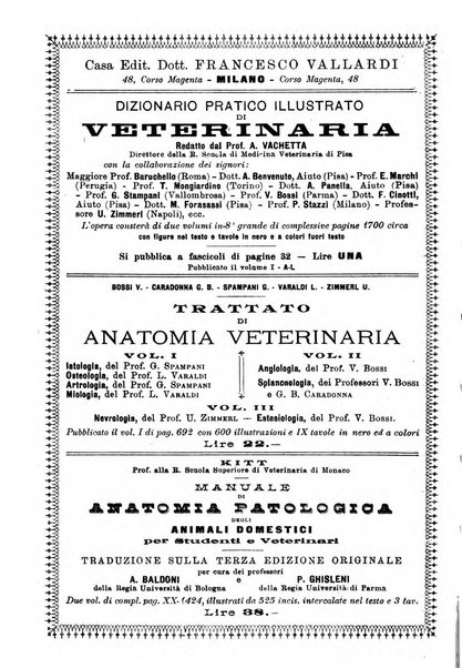 La clinica veterinaria rivista di medicina e chirurgia pratica degli animali domestici