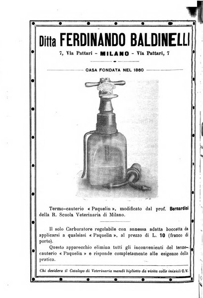 La clinica veterinaria rivista di medicina e chirurgia pratica degli animali domestici