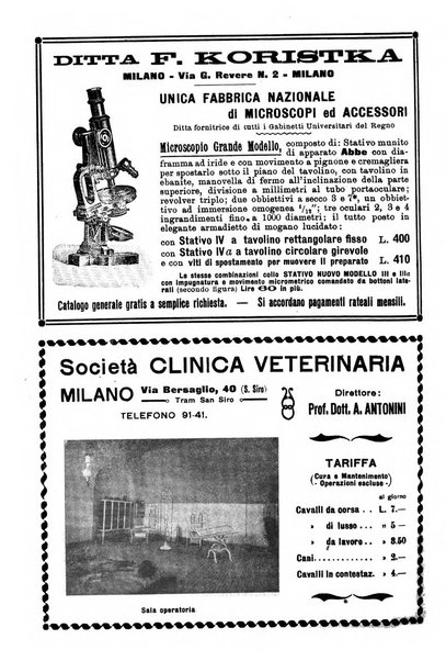 La clinica veterinaria rivista di medicina e chirurgia pratica degli animali domestici