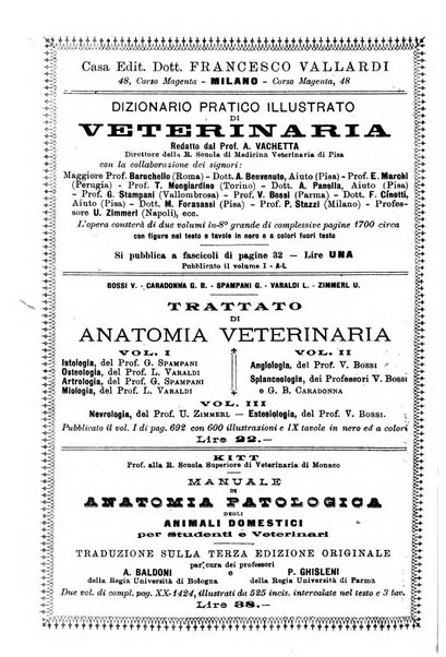 La clinica veterinaria rivista di medicina e chirurgia pratica degli animali domestici