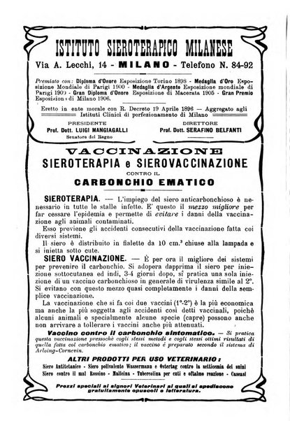 La clinica veterinaria rivista di medicina e chirurgia pratica degli animali domestici