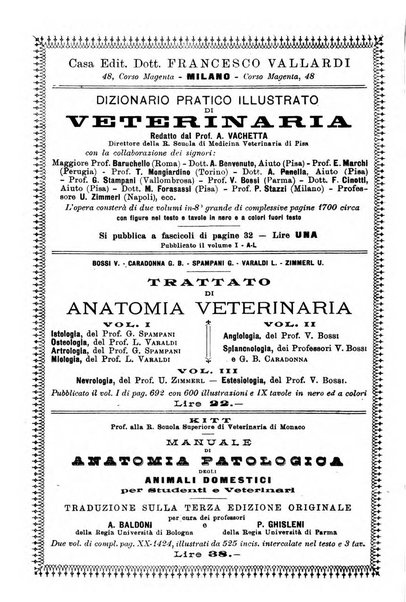 La clinica veterinaria rivista di medicina e chirurgia pratica degli animali domestici