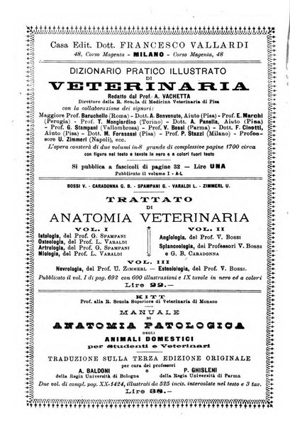 La clinica veterinaria rivista di medicina e chirurgia pratica degli animali domestici