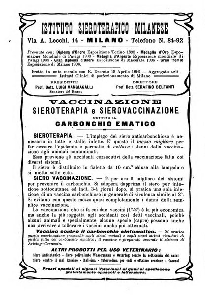 La clinica veterinaria rivista di medicina e chirurgia pratica degli animali domestici