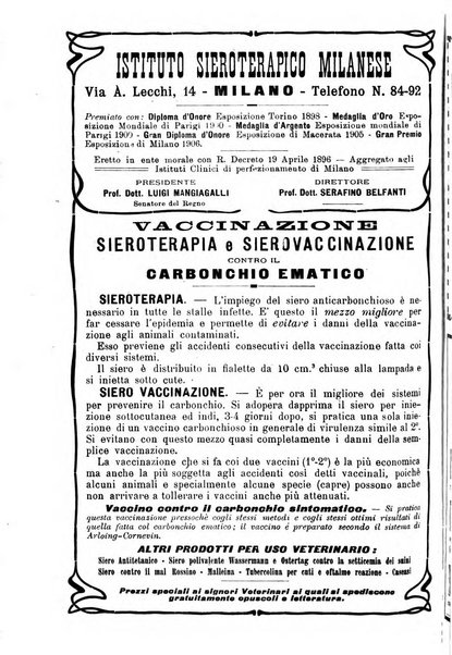 La clinica veterinaria rivista di medicina e chirurgia pratica degli animali domestici