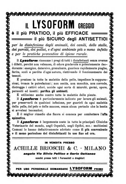 La clinica veterinaria rivista di medicina e chirurgia pratica degli animali domestici