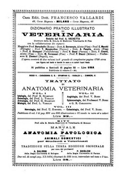 La clinica veterinaria rivista di medicina e chirurgia pratica degli animali domestici