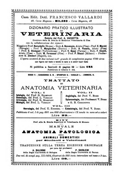 La clinica veterinaria rivista di medicina e chirurgia pratica degli animali domestici