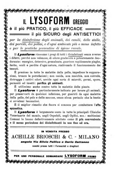 La clinica veterinaria rivista di medicina e chirurgia pratica degli animali domestici