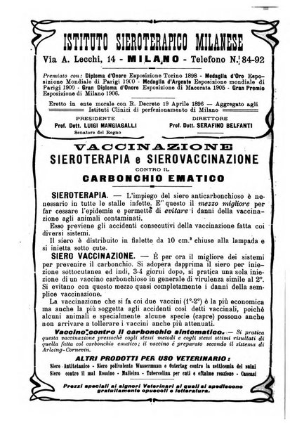 La clinica veterinaria rivista di medicina e chirurgia pratica degli animali domestici