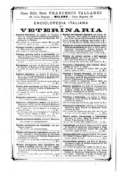 La clinica veterinaria rivista di medicina e chirurgia pratica degli animali domestici