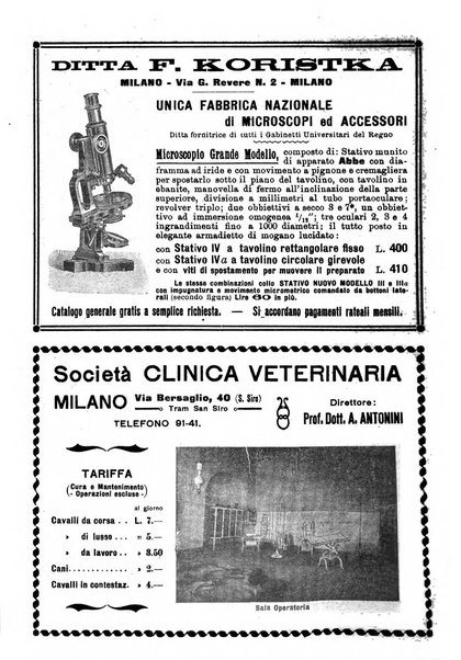 La clinica veterinaria rivista di medicina e chirurgia pratica degli animali domestici