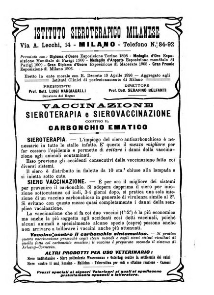 La clinica veterinaria rivista di medicina e chirurgia pratica degli animali domestici