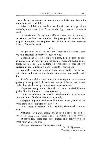 La clinica veterinaria rivista di medicina e chirurgia pratica degli animali domestici